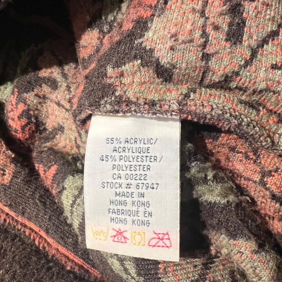 Vintage 90s Tradition Country Collection Sears Autumn Fall Leaves Zip Up Fleece - Picture 5 of 6